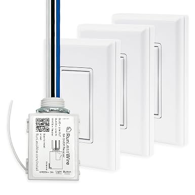 RunLessWire 4-Way Battery-Free Wireless Light Switch Kit - White