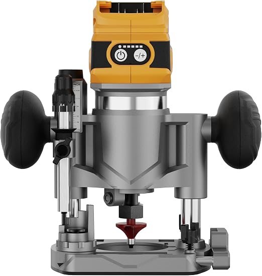 Cordless Plunge Router Combo Compatible with Dewalt 20V 60V MAX Battery