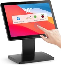 15-inch Touchscreen POS Monitor, HDMI/VGA Capacitive Screen Display with Heavy-Duty Metal Stand for Retail, Restaurant, Bar, Gym, Warehouse and POS Systems - Image 1