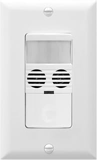 Enerlites MWOS-W Motion Sensor Switch, Ultrasonic and PIR Dual Technology, Occupancy Sensor, Motion Sensor Light Switch, NEUTRAL WIRE REQUIRED, Wall Plate Included, White