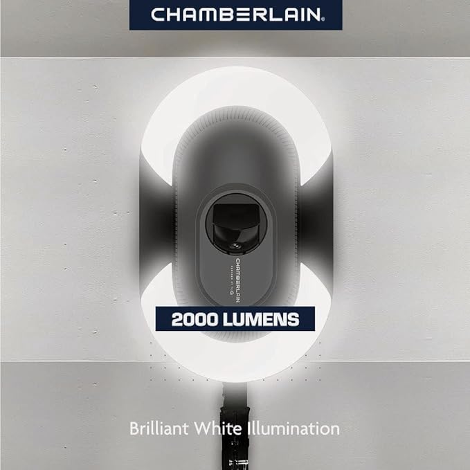 Chamberlain B6753T Smart Garage Door Opener – Video Streaming, 2000-Lumen LED, Battery Backup, myQ App, Ultra-Quiet Belt Drive