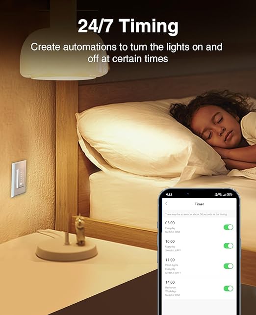 GHome Smart Dimmer Switch, Single Pole, 2.4GHz WiFi Dimmer Light Switch Works with Alexa and Google Home, Voice & APP Remote Control | Timer & Schedule | UL Certified, Neutral Wire Required, 3 PACK