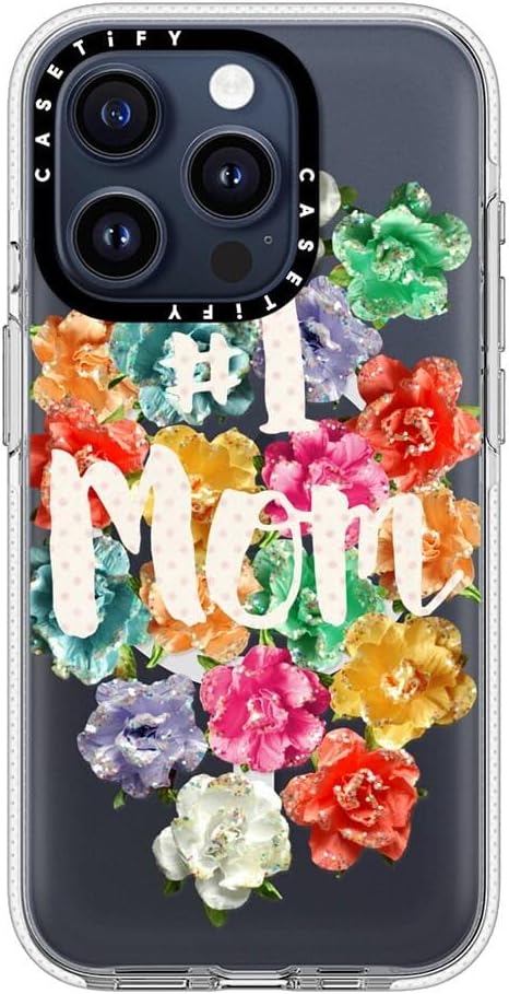 CASETiFY Clear iPhone 15 Pro Case [Not Yellowing / 6.6 ft. 3X Military Grade Drop Protection/Compatible with Magsafe] - #1 Mom - Clear