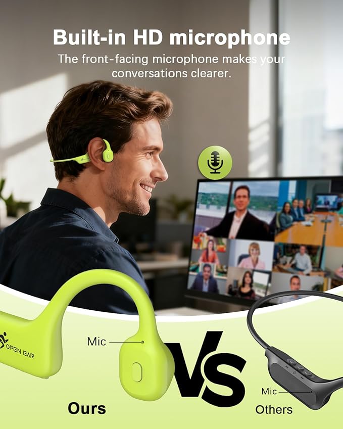 SANOTO Bone Conduction Headphones Wireless Open Ear Headphones, Lightweight Bone Conduction Earbuds IPX5 Waterproof Sport Bluetooth Earphones for Running Cycling Workout