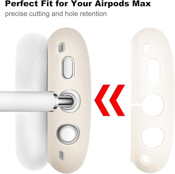 Filoto Case for Airpods Max Headphones,Ear Pad Case Cover/Ear Cups Cover/Headband Covers for AirPods Max (USB-C/Lightning)(2024/2020),Silicone for Apple Airpod Max,Accessories Cases (Stone)