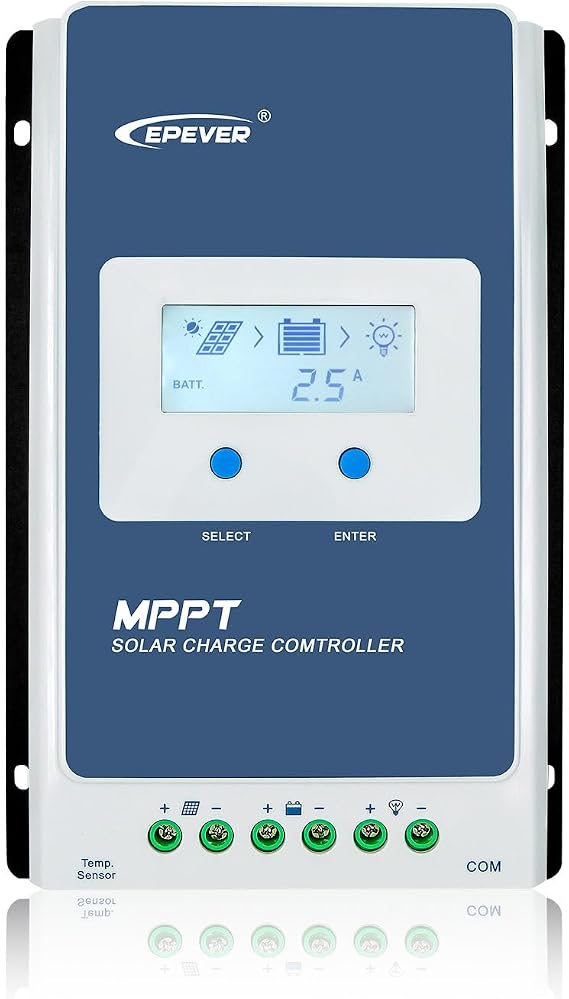 EPEVER MPPT Solar Charge Controller 40A 12V 24V Auto Max PV 100V Solar Panel Charger Regulator Common Negative Ground LCD Display for SEL Gel AGM FLD LiFePO4 Lithium Battery (Tracer4210AN-G3)