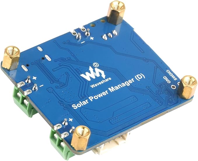 Waveshare Solar Power Manager Module (D), Supports 6V~24V Solar Panel and Type-C Power Adapter, 5V/3A Regulated Output for Raspberry Pi/Jetson Nano, with Battery Holder (Batteries Not Include)