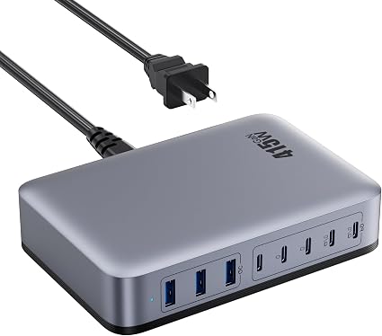 USB C Charger 415W USB C Charger Block, 8-Ports GaN IV Fast Charging Station Hub, Dual PD 100W Laptop Charger Adapter,for MacBook Pro/Air/iPad/iPhone16/15/14/Apple Watch/DELL/Samsung for Home Office