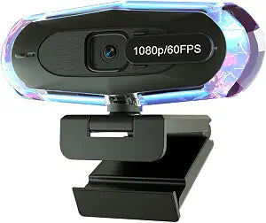 1080P 60FPS Streaming Webcam with Autofocus, Microphone, RGB Light and Tripod, USB Camera for PC/Mac, Plug and Play for Zoom, Skype, YouTube, Online Meetings
