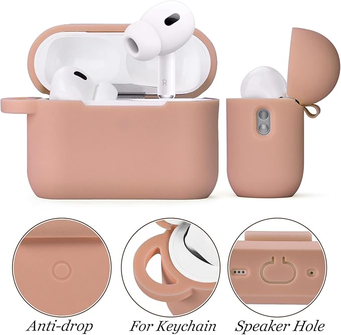 Case for Airpods Pro 1st 2nd Generation - VISOOM Airpods Pro 1/2 Cases Cover Women Silicone iPod Pro 2 Earbuds Wireless Charging Case Girl Bling Keychain for Apple Airpod Gen Pro 2