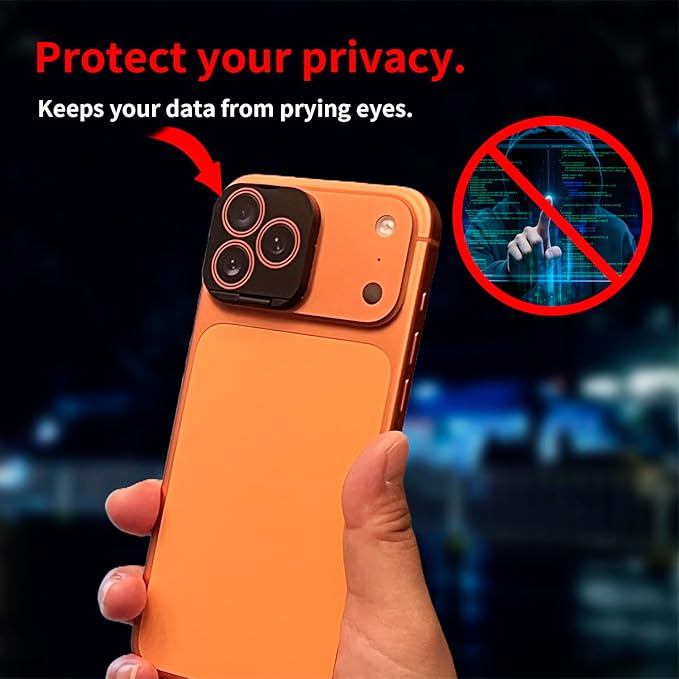 Phone Camera Lens Cover 2-Pack, Compatible with iPhone 17 Pro/17 Pro Max,UV-Printed Privacy,Camera Lens Protector to Protect Privacy,Security Protector with Strong Adhesive,Black