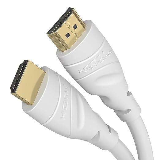 KabelDirekt – 8K / 4K HDMI Cable – 6.6ft & More HDMI Cables (0.5ft–75ft) – German-Engineered HDMI Cord – Supports 10K/8K@60Hz/4K@120Hz – HDMI Cable for HDTV, PC, PS5, Xbox, Switch, White