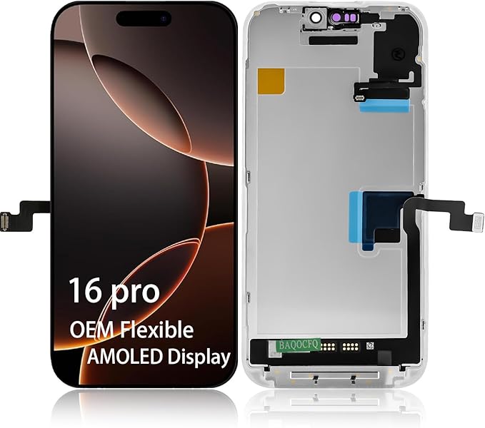 ?�Fixes System Pop-Ups??OEM-Grade Quality for iPhone 16 pro Screen Replacement, 120Hz AMOLED High-Refresh Screen ï¼?.3 inch 3D Touch OLED Display - Full Repair Kit Includes Tools, Waterproof Adhesive