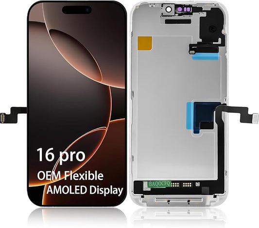 ?�Fixes System Pop-Ups??OEM-Grade Quality for iPhone 16 pro Screen Replacement, 120Hz AMOLED High-Refresh Screen ï¼?.3 inch 3D Touch OLED Display - Full Repair Kit Includes Tools, Waterproof Adhesive