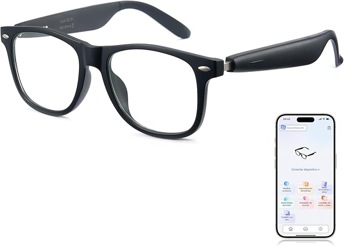 Cyxus AI Smart Glasses for Business Meetings - Real-Time Transcription Bilingual Translation & Bluetooth Audio Lightweight All-Day Wear AI8284