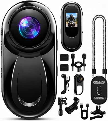 Mini Body Camera 1080P, Thumb Action Camera 512G for Motorcycle/Bike