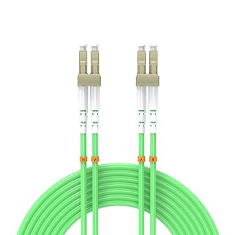 7.5Meters 25ft LC/UPC-LC/UPC 40/100GB Multi-Mode Fiber Optic Cable LC to LC OM5 LC-LC 10 Gigabit Jumper Optical Patch Cord Duplex 50/125um Lime Green