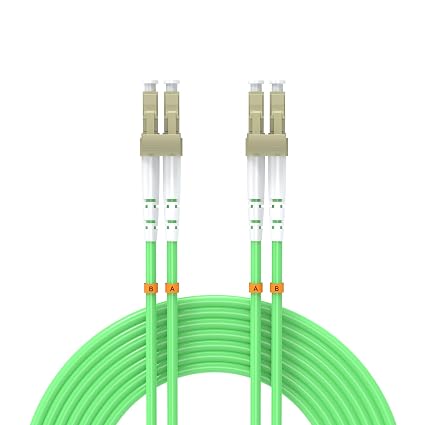 7.5Meters 25ft LC/UPC-LC/UPC 40/100GB Multi-Mode Fiber Optic Cable LC to LC OM5 LC-LC 10 Gigabit Jumper Optical Patch Cord Duplex 50/125um Lime Green