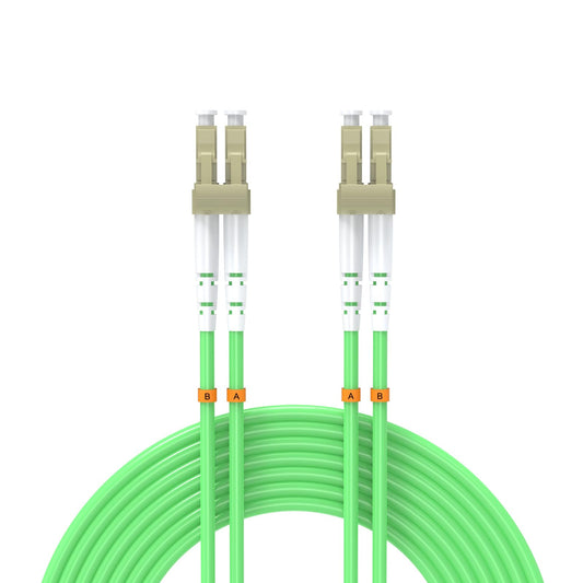 7.5Meters 25ft LC/UPC-LC/UPC 40/100GB Multi-Mode Fiber Optic Cable LC to LC OM5 LC-LC 10 Gigabit Jumper Optical Patch Cord Duplex 50/125um Lime Green