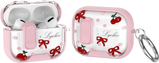 Trendy Case Compatible with AirPods 4 2024,Shockproof Cover for AirPods 4th Gen with 2-in-1 Phone Stand,Safety Lock Catch,Wireless Charging Keychain,Cute Bowknot Painted Gift for Girls Women