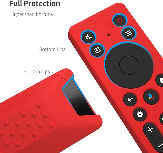 Silicone Cover for TCL RC813A Remote 2025 QM6K Series Remote Silicone Protective Skin Case Anti-Slip Cover with Lanyard(red)