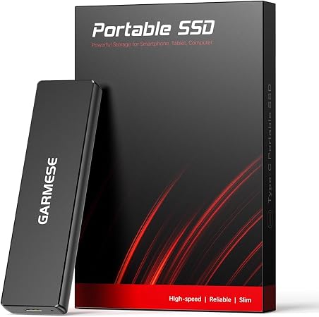 Portable External SSD 500GB, Up to 1000MB/s, USB 3.2 Gen 2 External Solid State Drive, USB-C SSD for PC, Laptop, Mac, Tablet & Game Console
