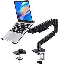 HUANUO 2 in 1 Function Laptop Mount with Tray, Fits 13-34″ Monitors & Up to 17″ Notebook, Ergonomic Laptop Arm with Full Motion Adjustment, Laptop Stand for Desk, VESA 75x75mm/100x100mm - Image 1