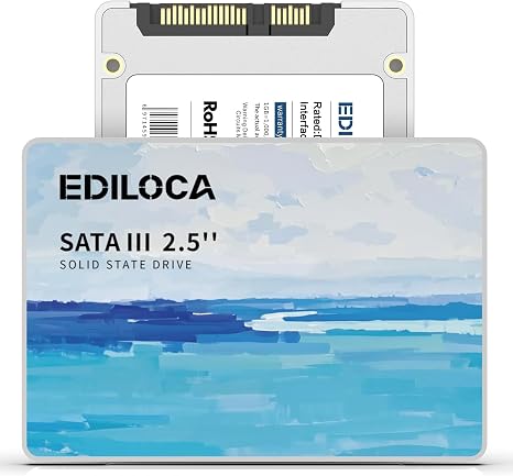 Ediloca 2TB SSD Internal Solid State Drive, 2.5" SATA III 6Gb/s, Up to 500MB/s Read Speed, 3D NAND Flash, Shock Drop-Proof for PC/Laptop/Desktop/NAS, Compatible with Windows/Mac/Linux (ES580E)