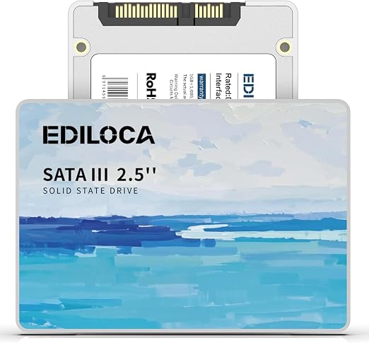 Ediloca 2TB SSD Internal Solid State Drive, 2.5" SATA III 6Gb/s, Up to 500MB/s Read Speed, 3D NAND Flash, Shock Drop-Proof for PC/Laptop/Desktop/NAS, Compatible with Windows/Mac/Linux (ES580E)