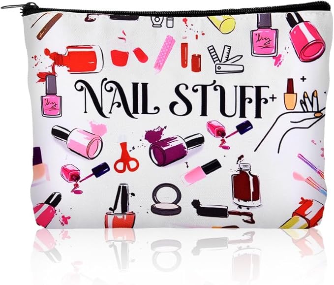 Nail Tech Gifts for Women Men Nail Stuff Organizer Bag for Nails Techician Artist Lover Birthday Christmas Gifts for Women Men Manicure Tool Travel Organizer Bags Pouch Makeupbag