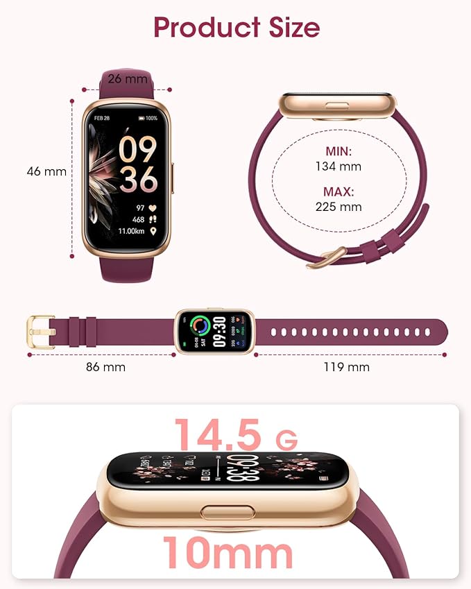 Sanorum Health Fitness Tracker for Women Men: Fitness Smart Watch for Woman with 24H Heart Rate Monitor Blood Oxygen Sleep Tracker Calorie Step 5ATM Waterproof Activity Trackers for iPhone Android