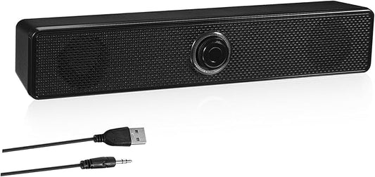 HOMSFOU Wired Sound Bar 2.0 Speaker System with Subwoofer for Tv Pc Mobile Devices Small Surround Sound System Clear Stereo Audio