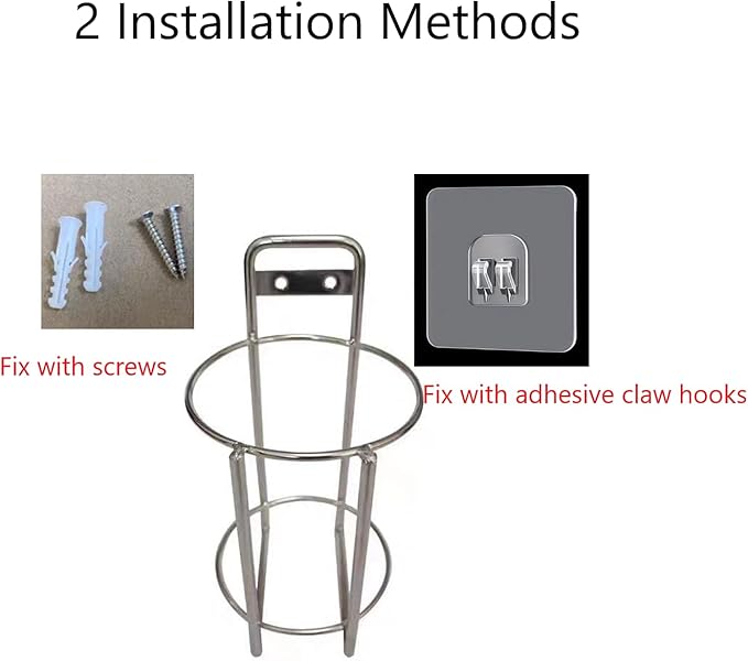 6 Pcs Stainless Steel Wipes Holders Wall Brackets,2 Installation Methods,Cleaning Wipes and Diapers Container Organizer Dispenser for Hospital,Bathroom,Office,Home