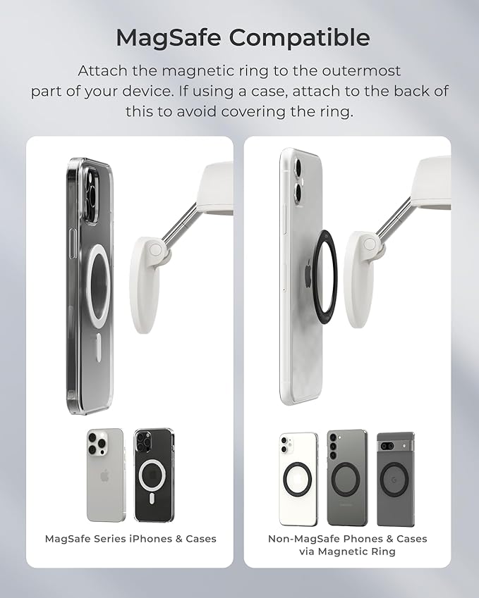 Magnetic Airplane Phone Holder Hands Free Tray Table Mount for Travel Compatible with iPhone and Android
