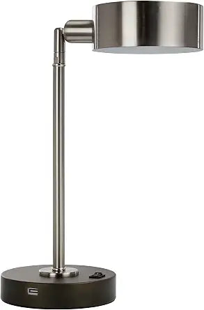 Major-Q Elegance LED USB Bedroom Office Table & Desk Lamp Modern Light - Brushed Steel Silver
