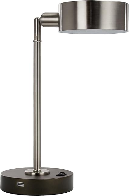 Major-Q Elegance LED USB Bedroom Office Table & Desk Lamp Modern Light - Brushed Steel Silver