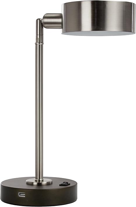 Major-Q Elegance LED USB Bedroom Office Table & Desk Lamp Modern Light - Brushed Steel Silver