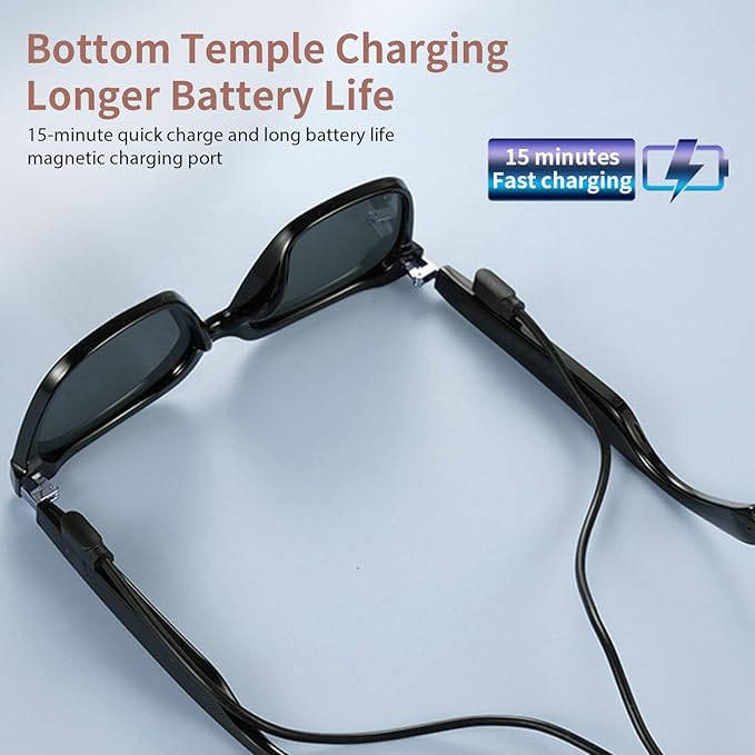 Smart Glasses for Men Women, Open Ear, UV Protection, Polarized Bluetooth Sunglasses with Mic Speakers, Touch & Voice Assistant Compatible - Up to 6 Hrs Battery, Smart Sunglasses for outdoor sports