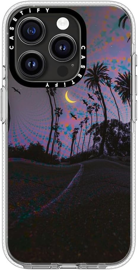 CASETiFY Clear iPhone 15 Pro Case [Not Yellowing / 6.6 ft. 3X Military Grade Drop Protection/Compatible with Magsafe] - Palm Vibes - Clear