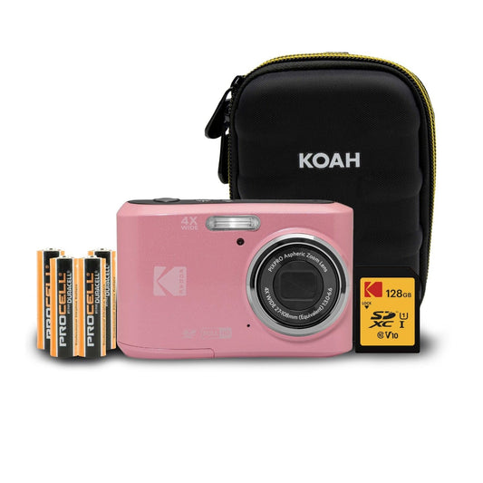 Kodak PIXPRO FZ45 Friendly Zoom 16MP Digital Camera Bundle (Pastel Pink)
