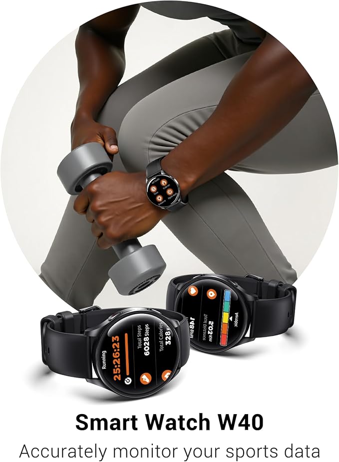 IOWODO Smart Watch for Women Men, 1.43" AMOLED Ultra-Clear Screen Fitness Tracker with HeartRate/Sleep Monitor, 21Languages, Answer/Make Calls,Waterproof Smartwatch for Android and iPhone (2 Straps)