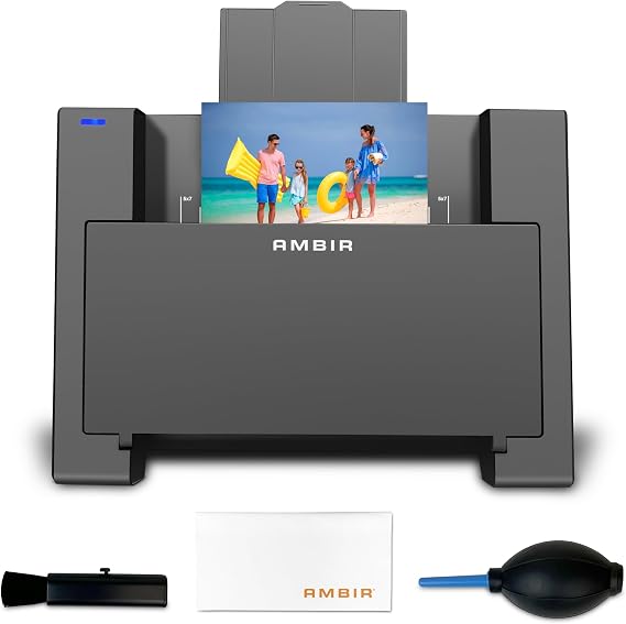 AMBIR Photo Scanner with Photo Cleaning Kit Bundle – Scan Photos in Seconds, Auto Crop & Deskew, 300/600 DPI High Resolution Scanning, Restore & Organize with Software, Mac & PC Compatible