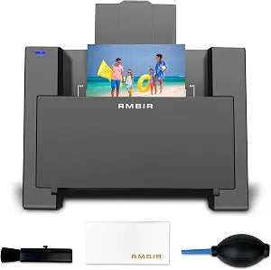 AMBIR Photo Scanner with Photo Cleaning Kit Bundle – Scan Photos in Seconds, Auto Crop & Deskew, 300/600 DPI High Resolution Scanning, Restore & Organize with Software, Mac & PC Compatible