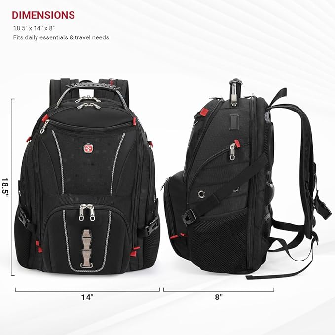 star cloud 17 Inch Travel Laptop Backpack,Business Tech Backpack with USB & Type-C Charging Port,180°TSA Friendly Travel College Work Backpack with Multiple Organizer Pockets for Men