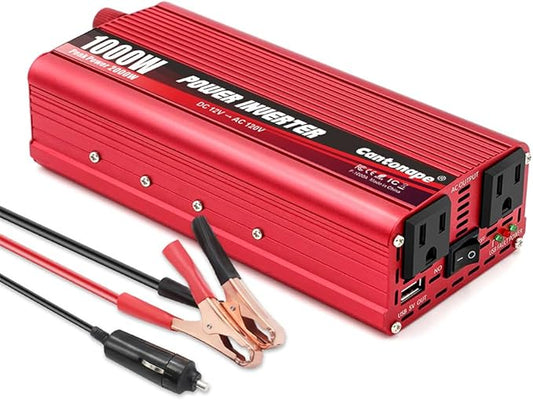 1000W Power Inverter DC 12V to 110V/120V AC Car Inverter with 3.1A USB Car Adapter and Cigarette Lighter for Vehicles Home Laptop Truck Trip