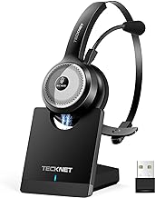TECKNET Wireless Headset for Work Bluetooth Headphones with Mic USB Dongle - Image 1
