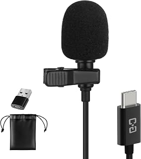 USB-C & USB-A Lavalier Microphone for Smartphones & Computers, 6.6 ft - Image 1