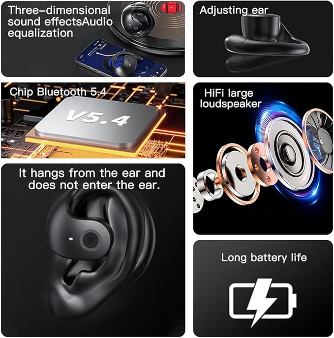 sunshot Ows Open Ear Buds Headphones Bluetooth 5.4,Bone Conducting Air Bone Conduction Headphones, 16mm Drivers,40H Playtime,Open Ear Earbuds IPX5 Waterproof and Noise Reducing Touch (Khaki)
