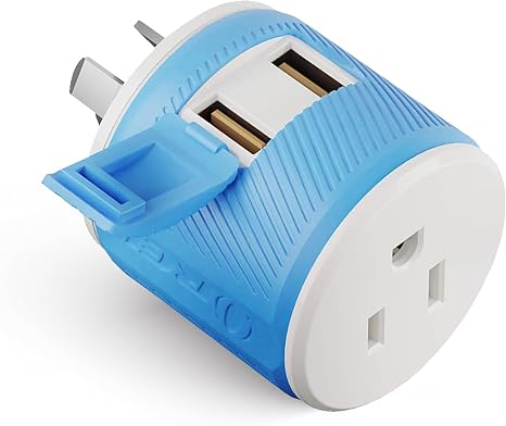 OREI Australia, New Zealand, China Travel Plug Adapter with Dual USB - Type I (U2U-16), Will Work with Cell Phones, Camera, Laptop, Tablets, iPad, iPhone and More
