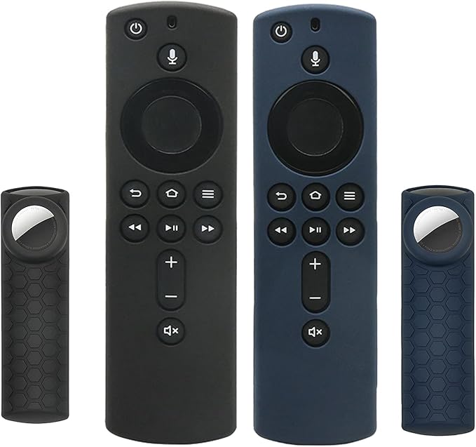 [2 Pack] Firsticks Remote Case with Holder Cover for AirTag and Tile Sticker 2020 (Glow in The Dark) Compatible with Fir TV 4K,Tracker Cover for Airtag-firstick